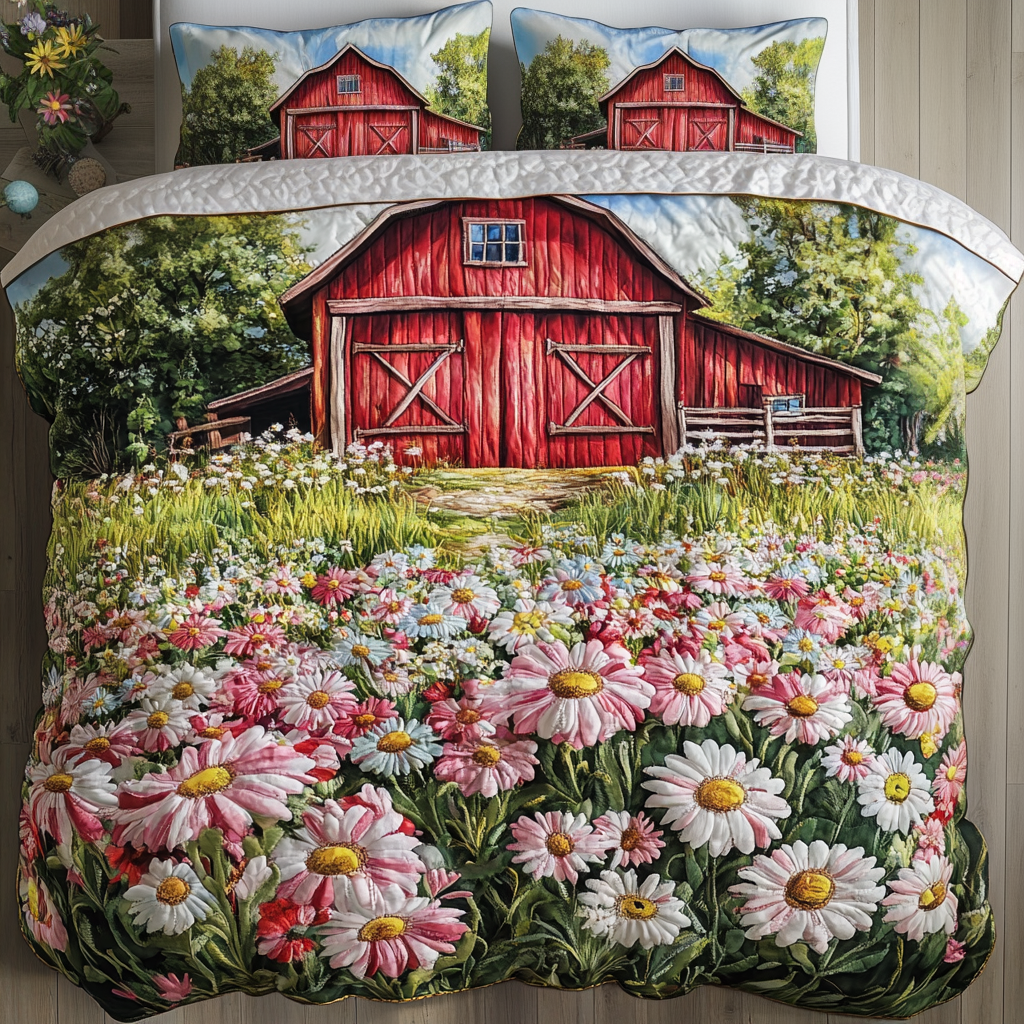 Barn Bloom Quilted Bedding Set Modern Bedding Set to Upgrade Your Bedroom