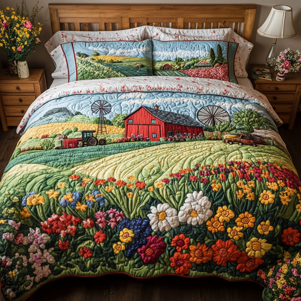 Barn Dreams Quilted Bedding Set Holiday Duvet Covers Christmas Ideas 2025