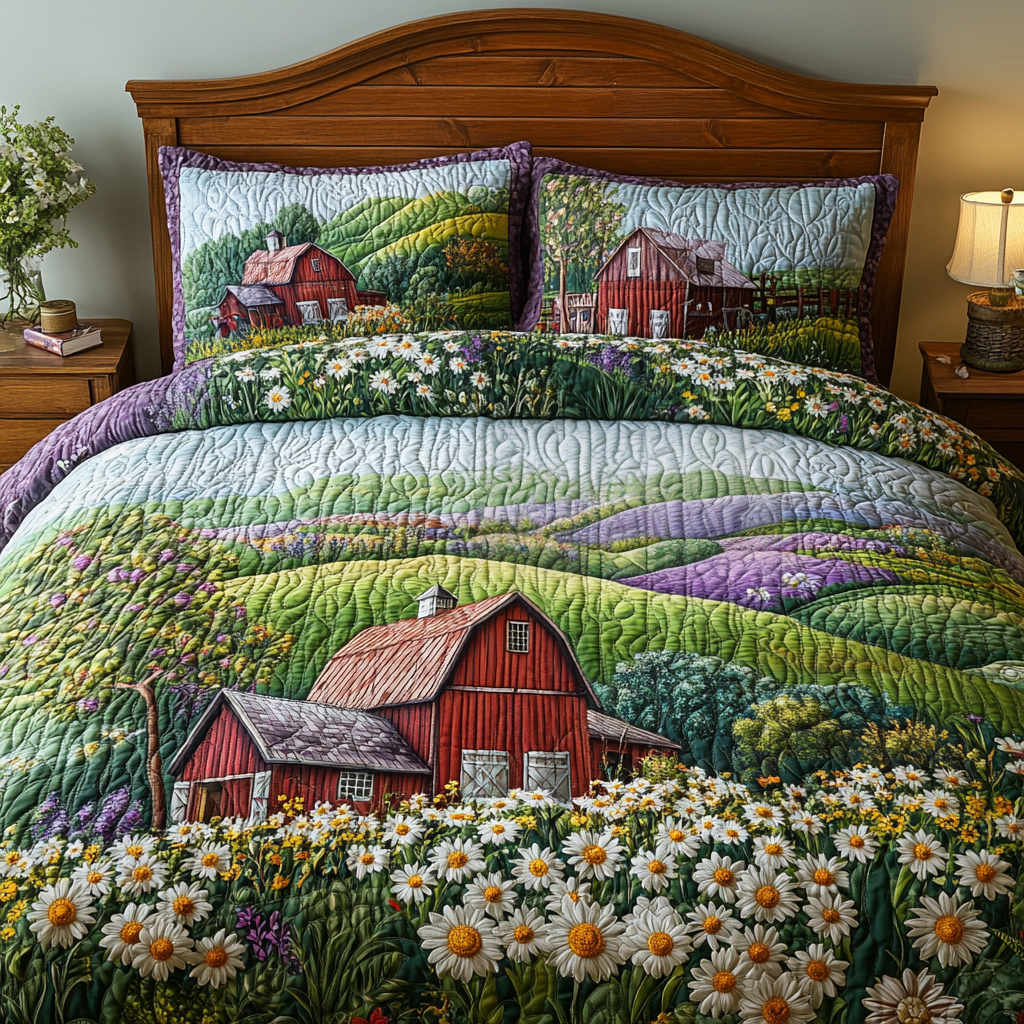 Barn Memories Quilted Bedding Set Farmhouse Bedroom Decor Ideas Gifts For My Mother In Law