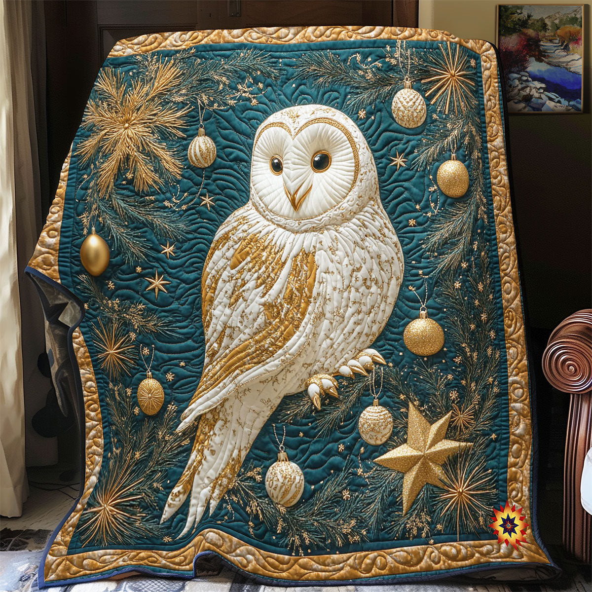 Barn Owl Quilt Best Gift For Friends and Family on Christmas Day