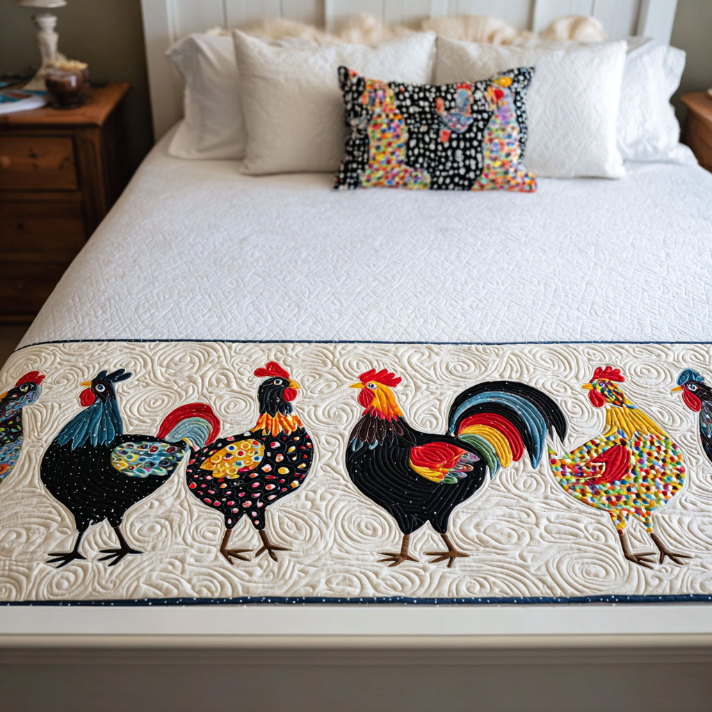 Barnyard Blessings Quilted Bed Runner Bed Room Decoration Gifts For Hen Lovers