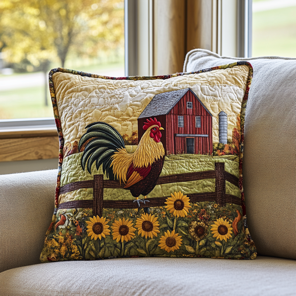 Barnyard Bliss Quilted Pillow Case Decorative Pillow Covers Gifts For Chicken People