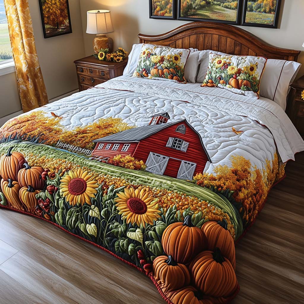 Barnyard Bloom Quilted Bedding Set Bed Decor Ideas Cute Fall Gifts