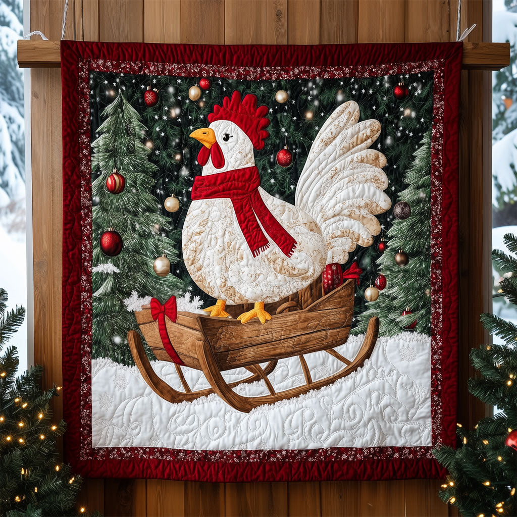 Barnyard Christmas Sleigh Quilt Classic Quilt Blanket for Cozy and Warm Nights