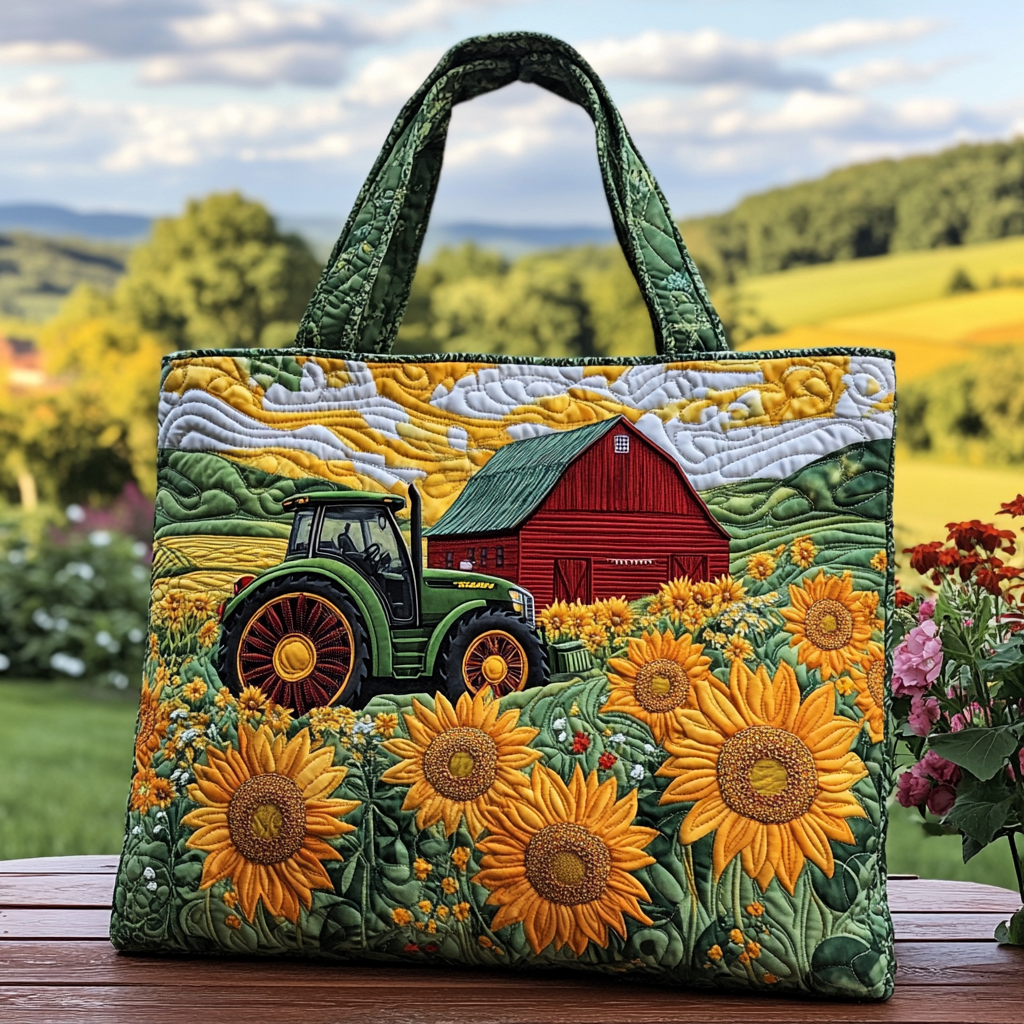 Barnyard Gold Quilted Tote Bag Sunflower Throws