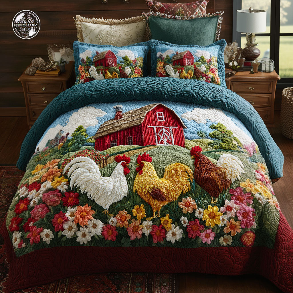Barnyard Serenity Quilted Bedding Set Duvet Cover Bedspread Bedroom Decor Presents