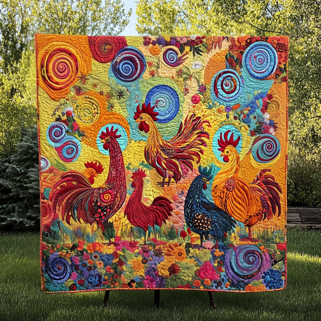 Barnyard Sunshine Quilted Blanket Chicken Gifts For Chicken Lovers