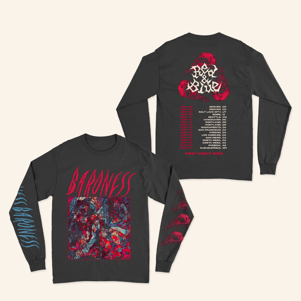 Baroness Merch Red And Blue Long Sleeve T-Shirt Gifts For Music Lovers Baroness Merch Red And Blue Long Sleeve T-Shirt Gifts For Music Lovers