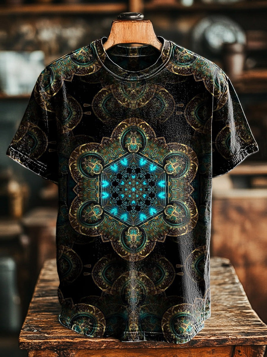 Baroque Totem T-Shirt Psychedelic Sacred Geometry Tee Halloween Apparels Presents For Him