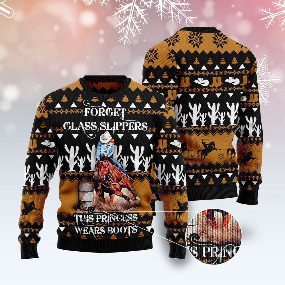 Barrel Racing Girl Ugly Christmas Sweater Funny Ugly Christmas Sweater