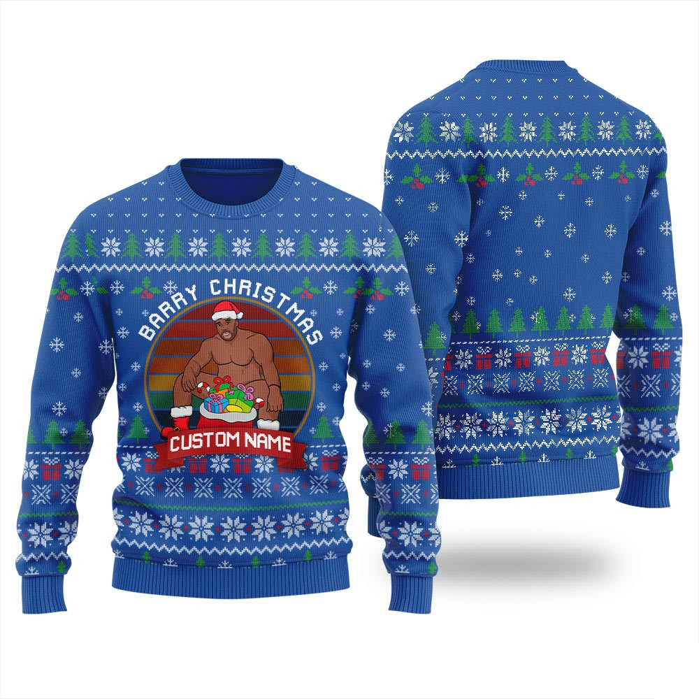 Barry Wood Custom Inappropriate Christmas Sweater Men Christmas Gifts For Dad