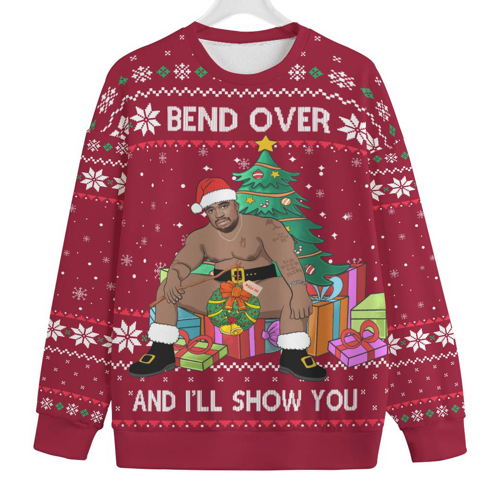 Barry Wood I Will Show You Womens Plus Ugly Christmas Sweater Comfortable Holiday Sweater for Chilly Nights