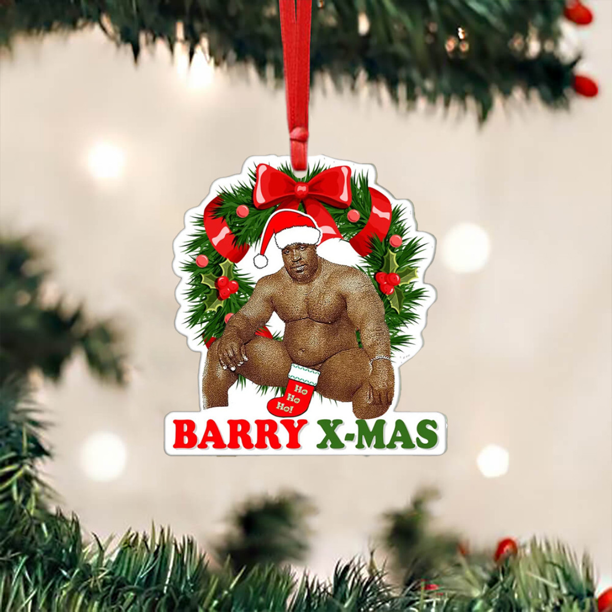 Barry Wood Meme Christmas Ornament Funny Barry Xmas Tree Ornament Decorations
