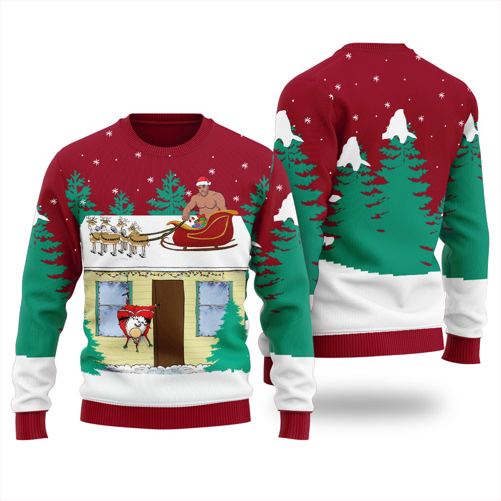 Barry Wood Santa Sleigh Ugly Christmas Sweater For Men Perfect Holiday Gift Merch for Sweater Lovers