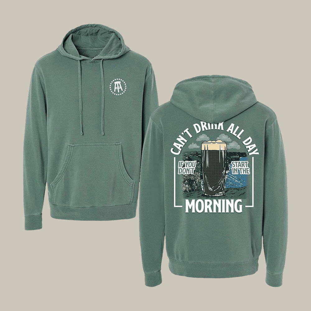 Barstool Sports Can't Drink All Day Cliffs Pigment Dyed Hoodie St Patrick's Day Apparel Gift Idea