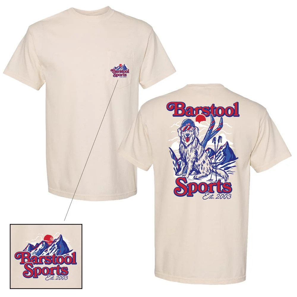 Barstool Sports Dog Ski Mountain T-Shirt Streetwear Barstool Sports Tee Present For Him