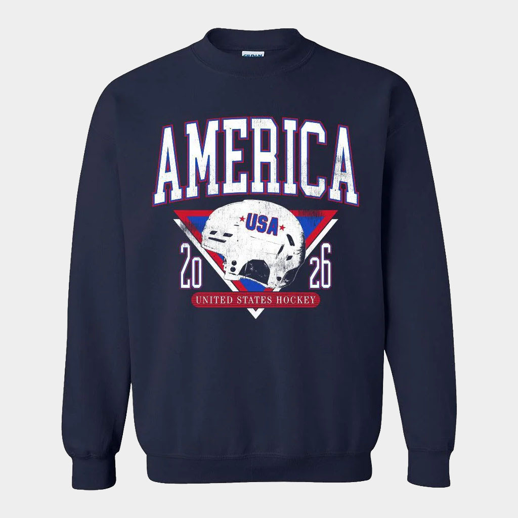 Barstool Sports Merch America Hockey Helmet Sweatshirt 2026 Gifts For Sports Lovers
