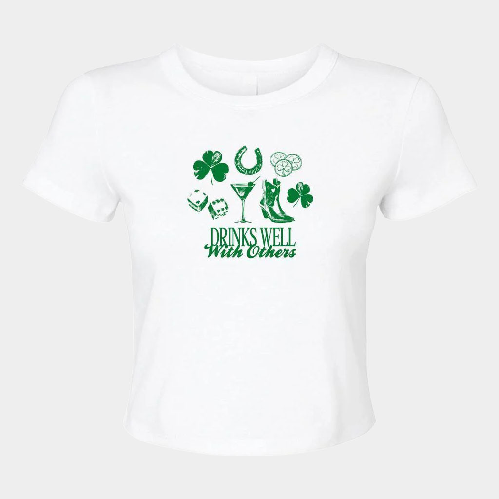 Barstool Sports Merch Drinks Well With Others Baby Tee Gifts For Ireland Women