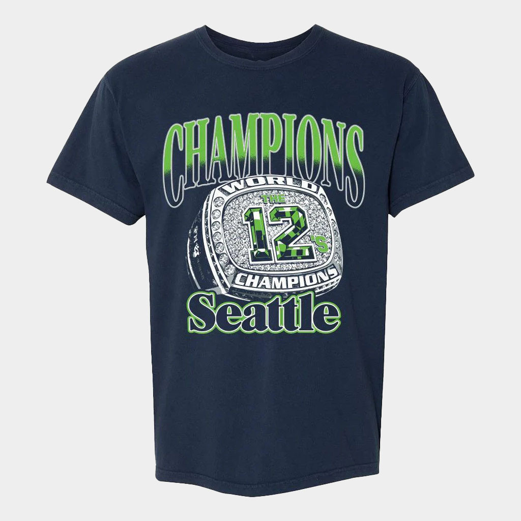 Barstool Sports Merch Seattle Champions Ring T-Shirt Seahawks Super Bowl Champions Shirt