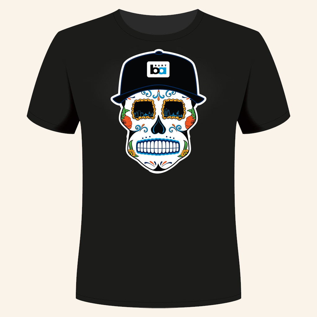 BART Merch BART Sugar Skull T-Shirt Day Of The Dead Gifts For Husband