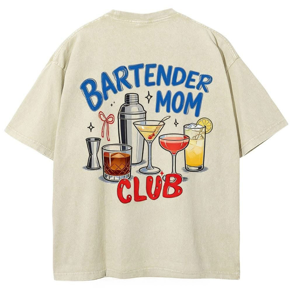 Bartender Mom Club T-Shirt Funny Bartender Mom Clothing Gift Ideas For Her
