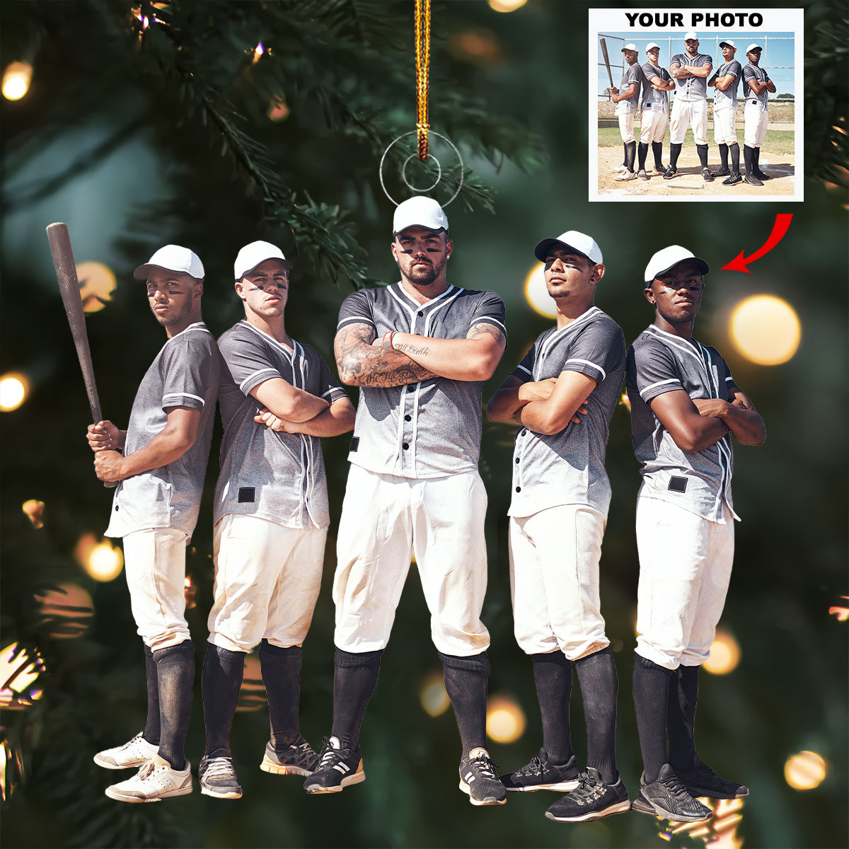 Base Bros Personalized Photo Mica Ornament Gift For Baseball Lover Baseball Player Family