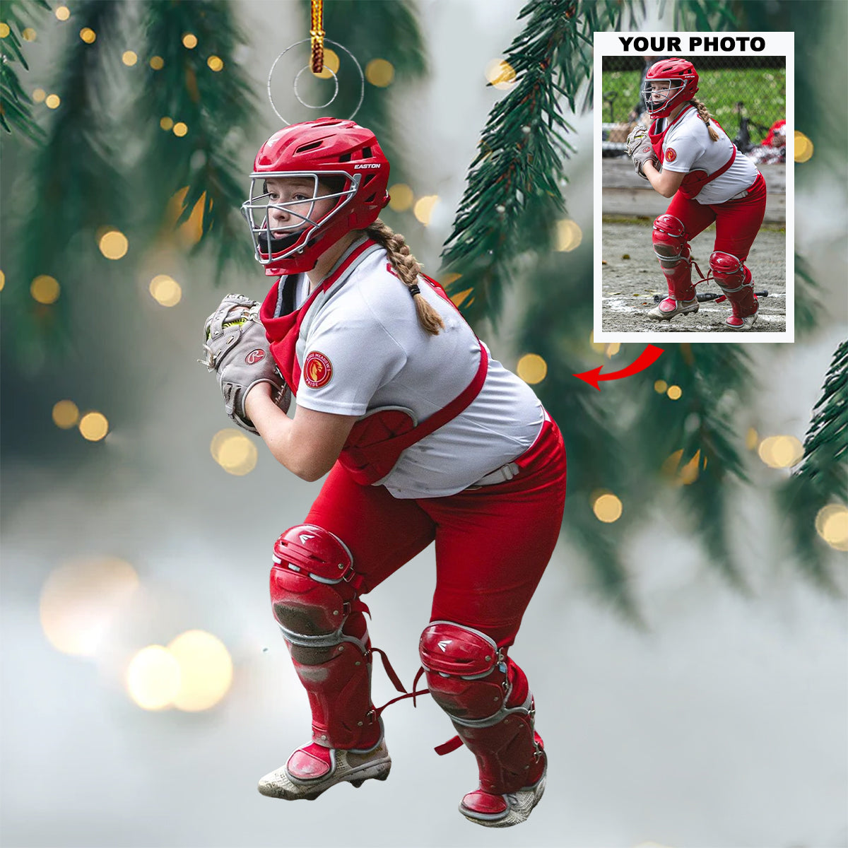 Base Stealer Personalized Photo Mica Ornament Christmas Gift For Baseball Players Base