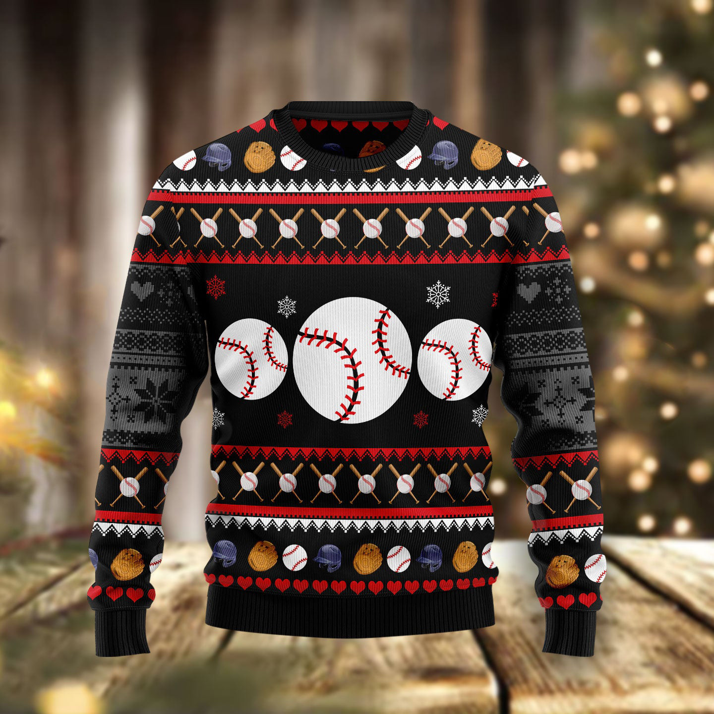 Baseball Balls Christmas Ugly Christmas Sweater Holiday Apparel Baseball Fan Christmas Gifts