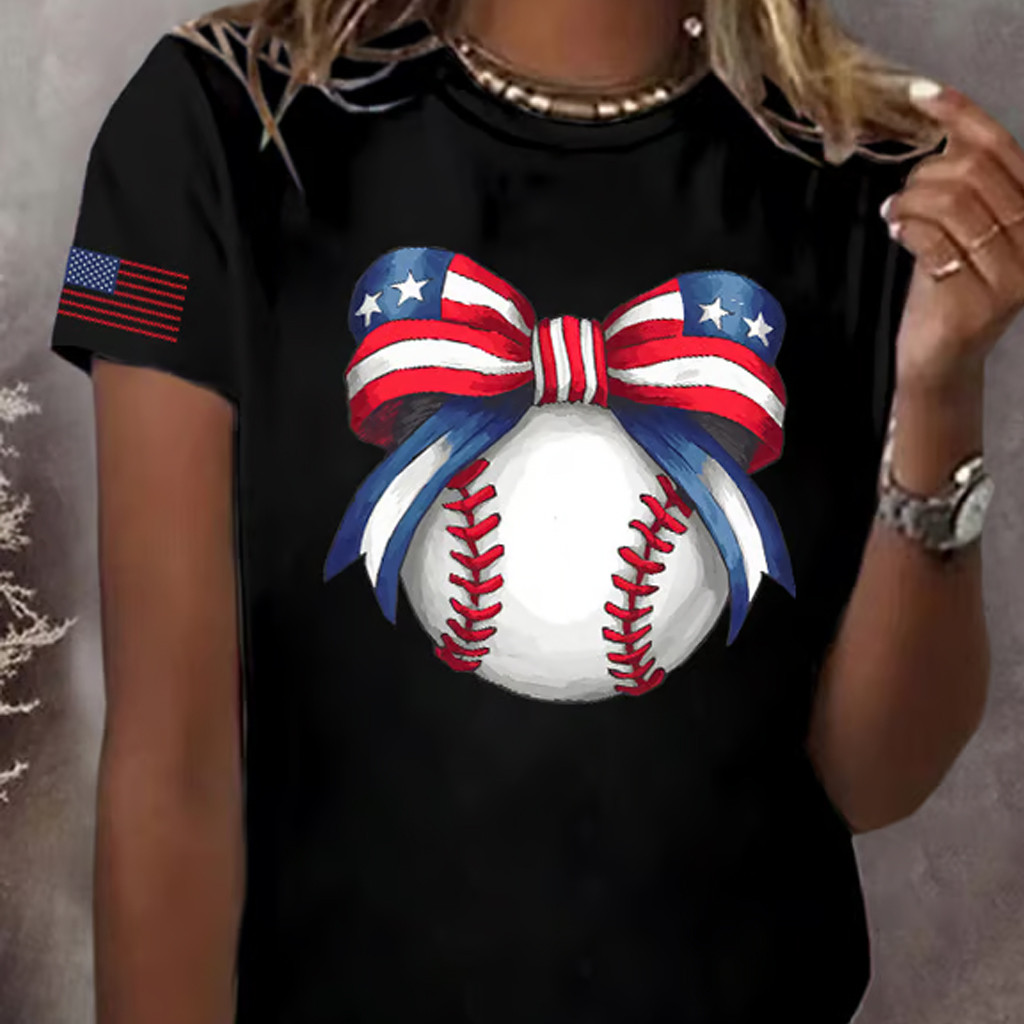 Baseball Bow T-Shirt Baseball Lovers Game Day Clothing Gifts For Mother