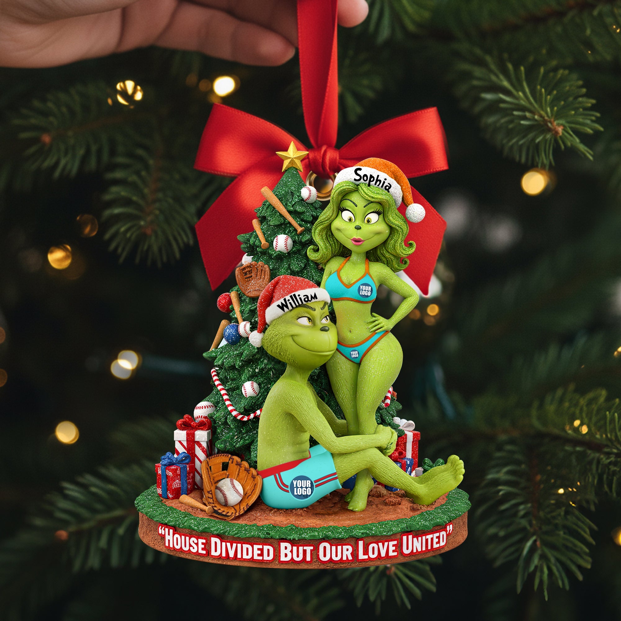 Baseball Couple Ornament - Personalized Gifts For Funny Couple Christmas Ornament - Cute Christmas Tree Gift Idea