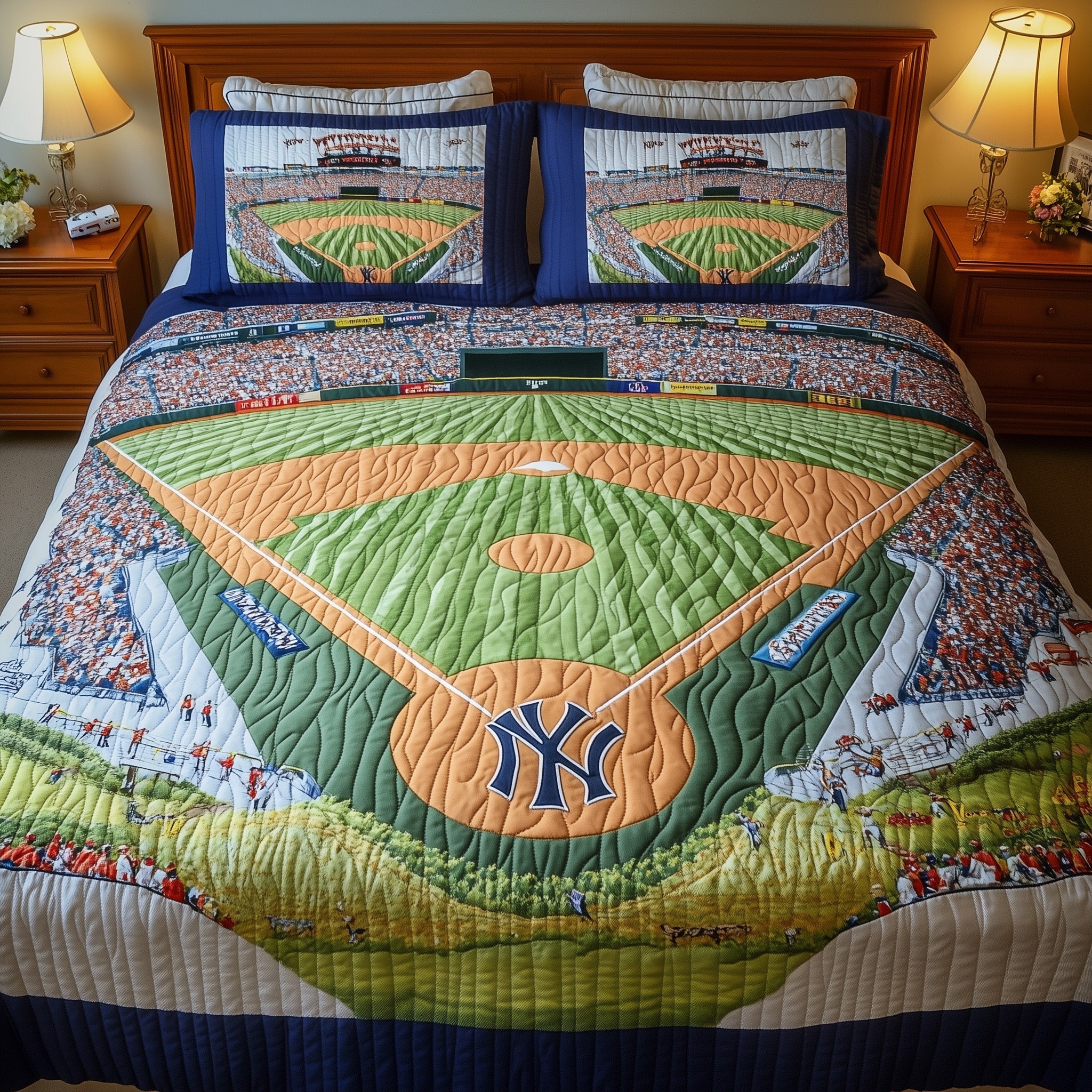 Baseball Field of Dreams Quilted Bedding Set Duvet Cover Merchandise Baseball Things To Get For Christmas