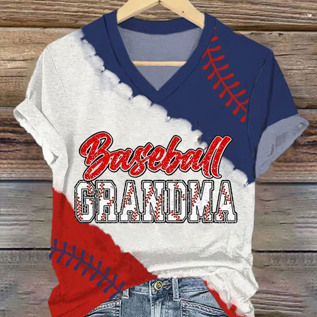Baseball Grandma V-Neck T-Shirt Game Day Shirts Baseball Players Gifts For Grandma Baseball Grandma V-Neck T-Shirt Game Day Shirts Baseball Players Gifts For Grandma