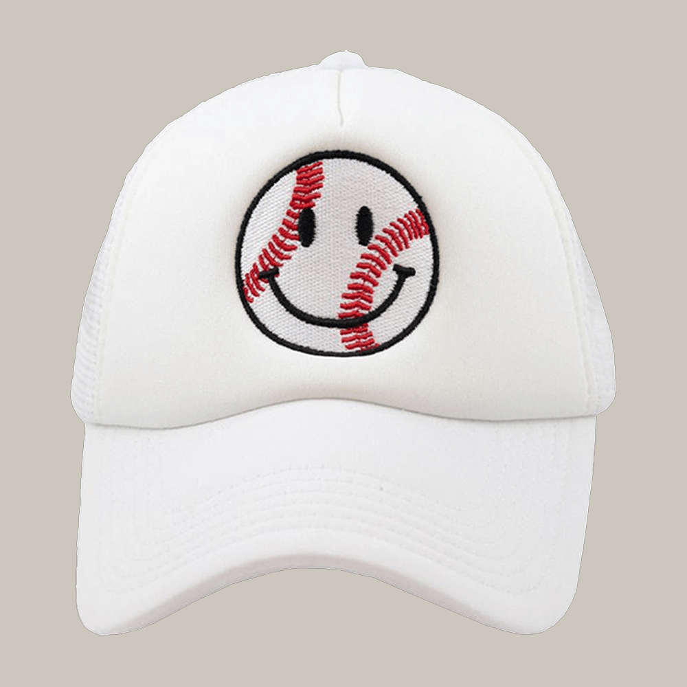 Baseball Happy Face Hat Funny Smiley Face Baseball Cap Good Gifts For Baseball Lovers