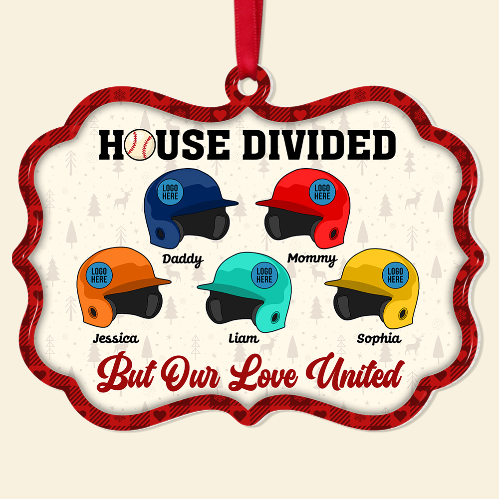 Baseball House Divided - Custom Team Logo Ornament For Baseball Lovers - Ornament - - Cute Christmas Tree Gift Idea