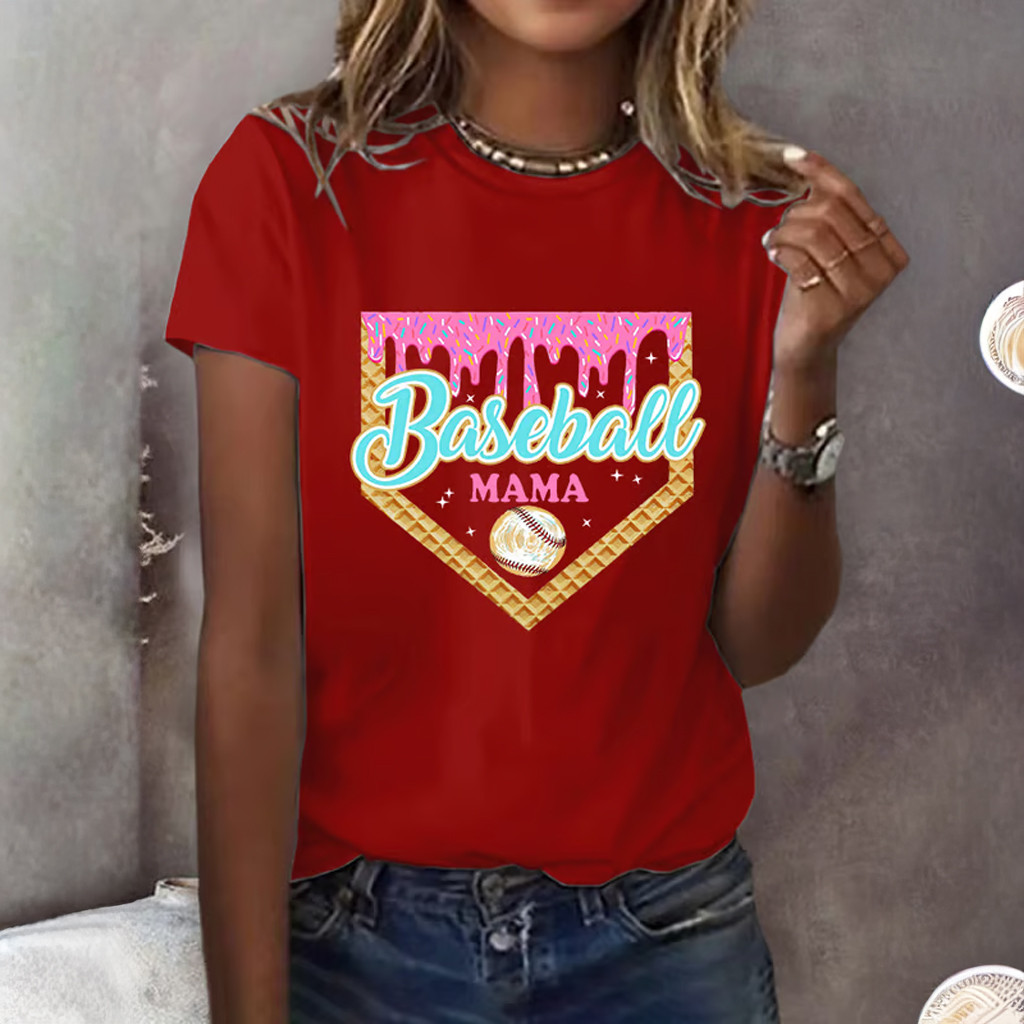 Baseball Mama T-Shirt For Women's Game Day Apparel Gifts For Mama