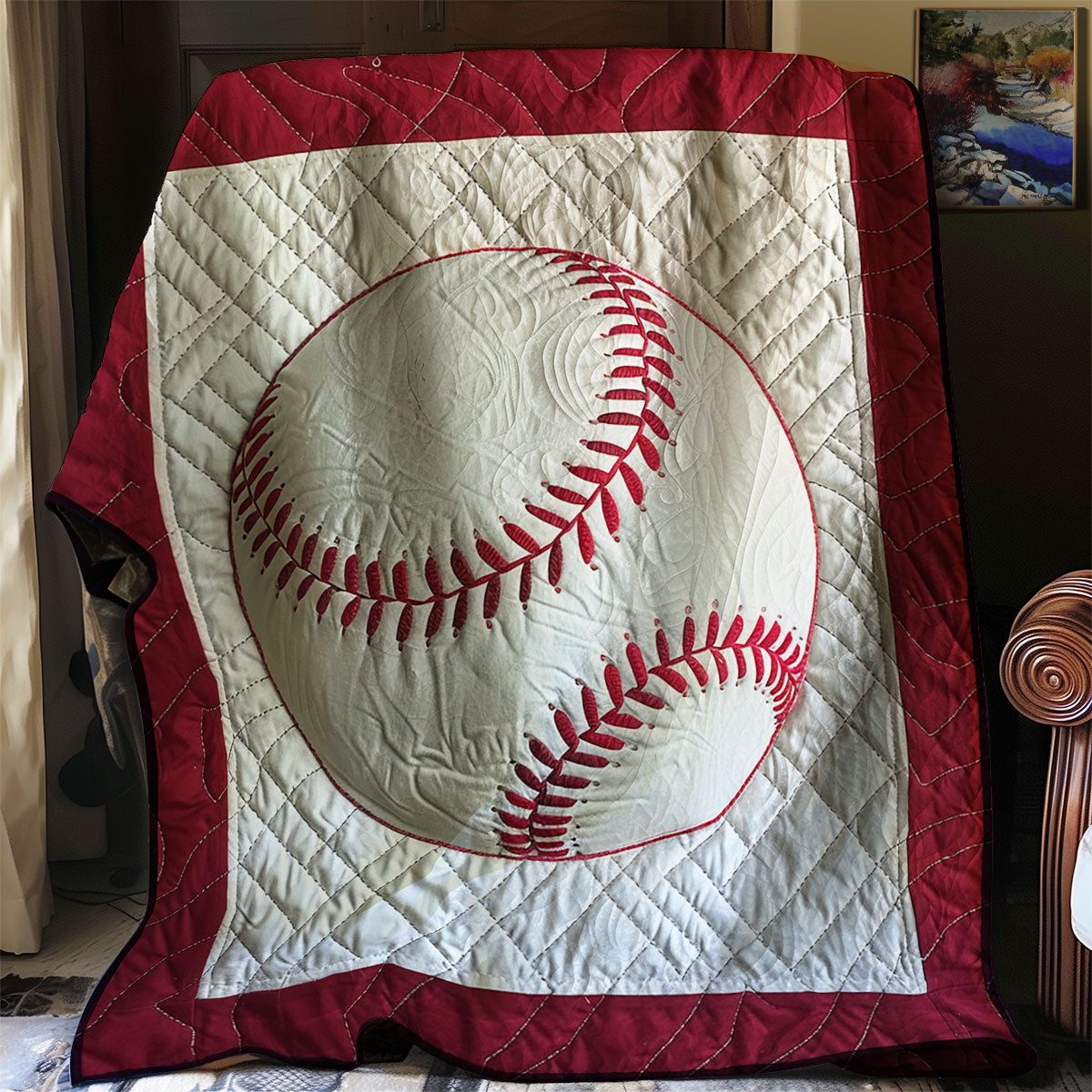 Baseball Quilt Beautiful Quilt Blanket Gift for Cozy Living