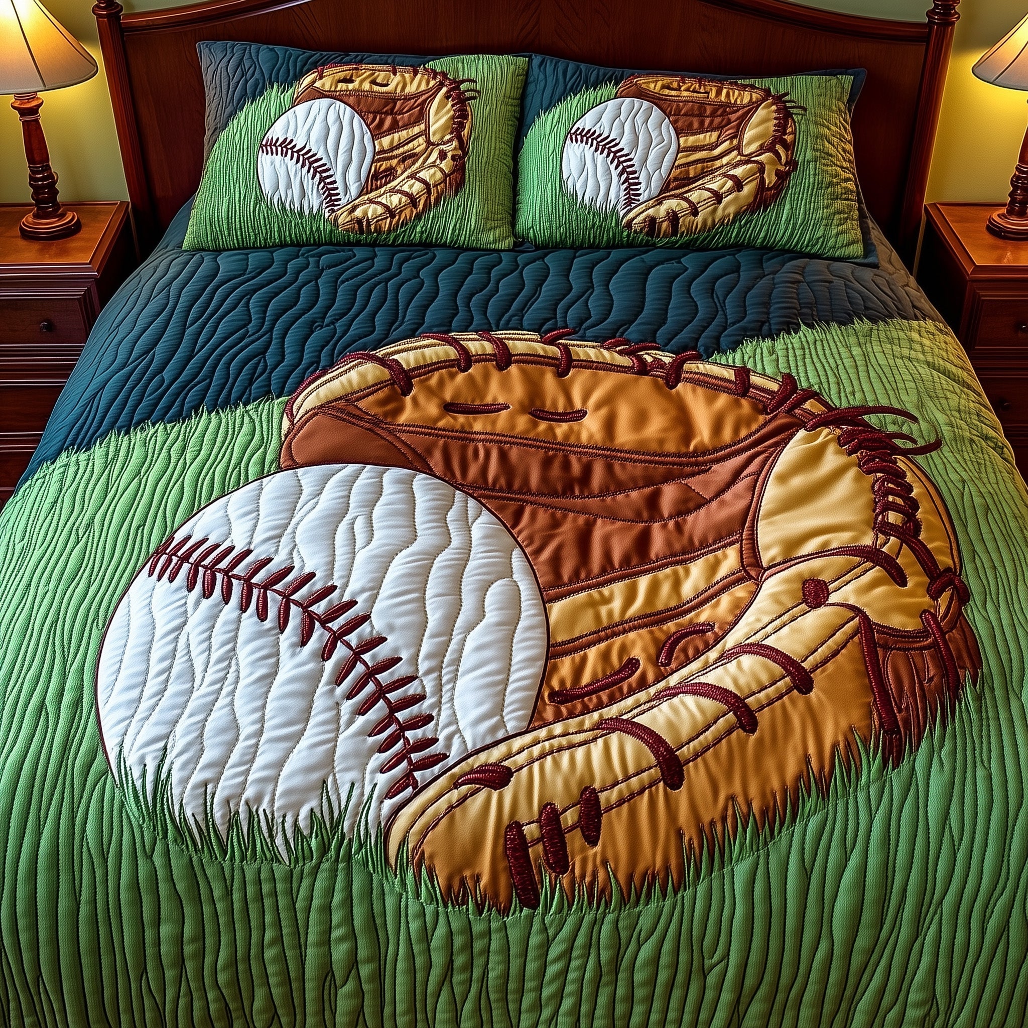 Baseball Quilted Bedding Set Create a Cozy Space