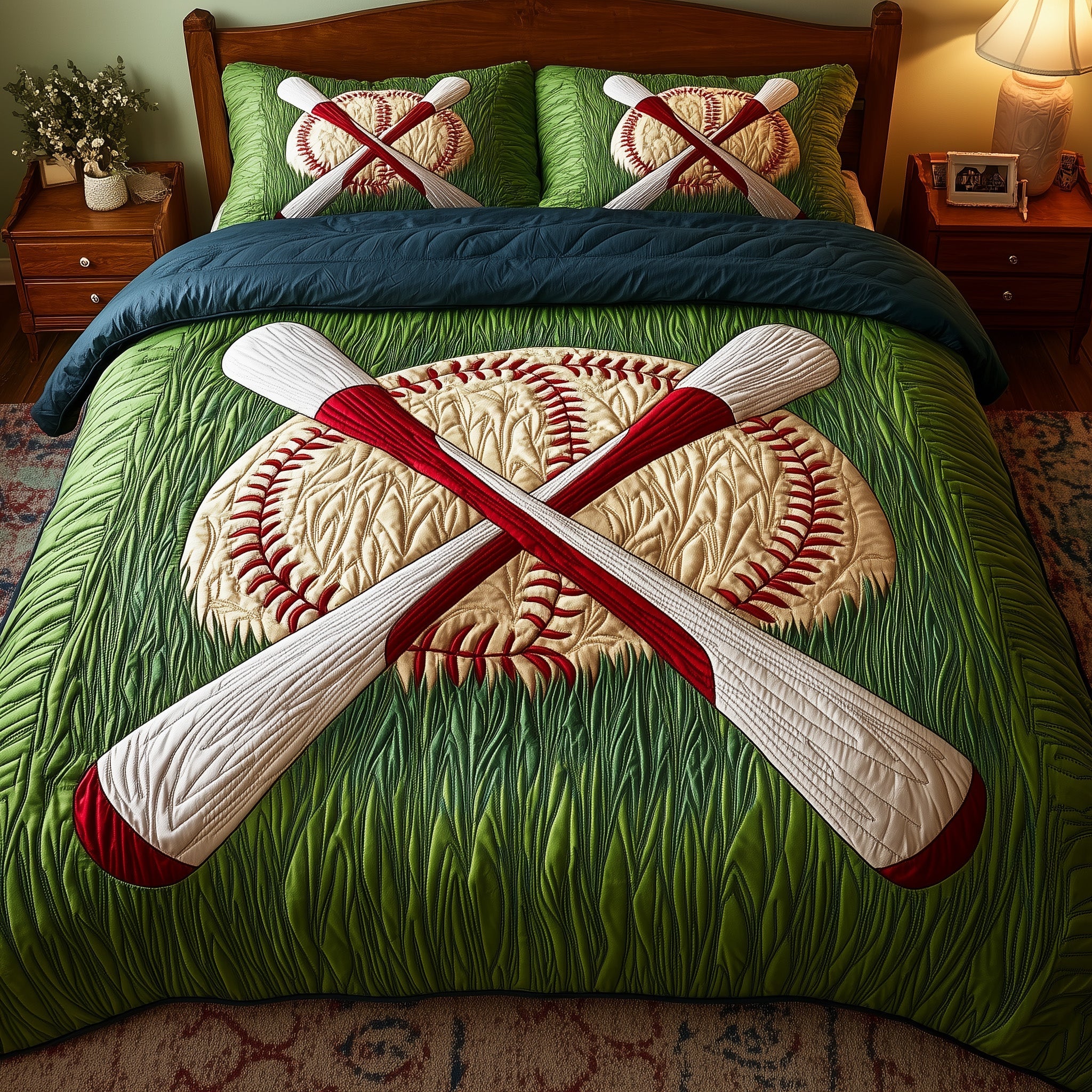 Baseball Quilted Bedding Set Duvet Cover Bedspread Baseball Team Christmas Gift Ideas