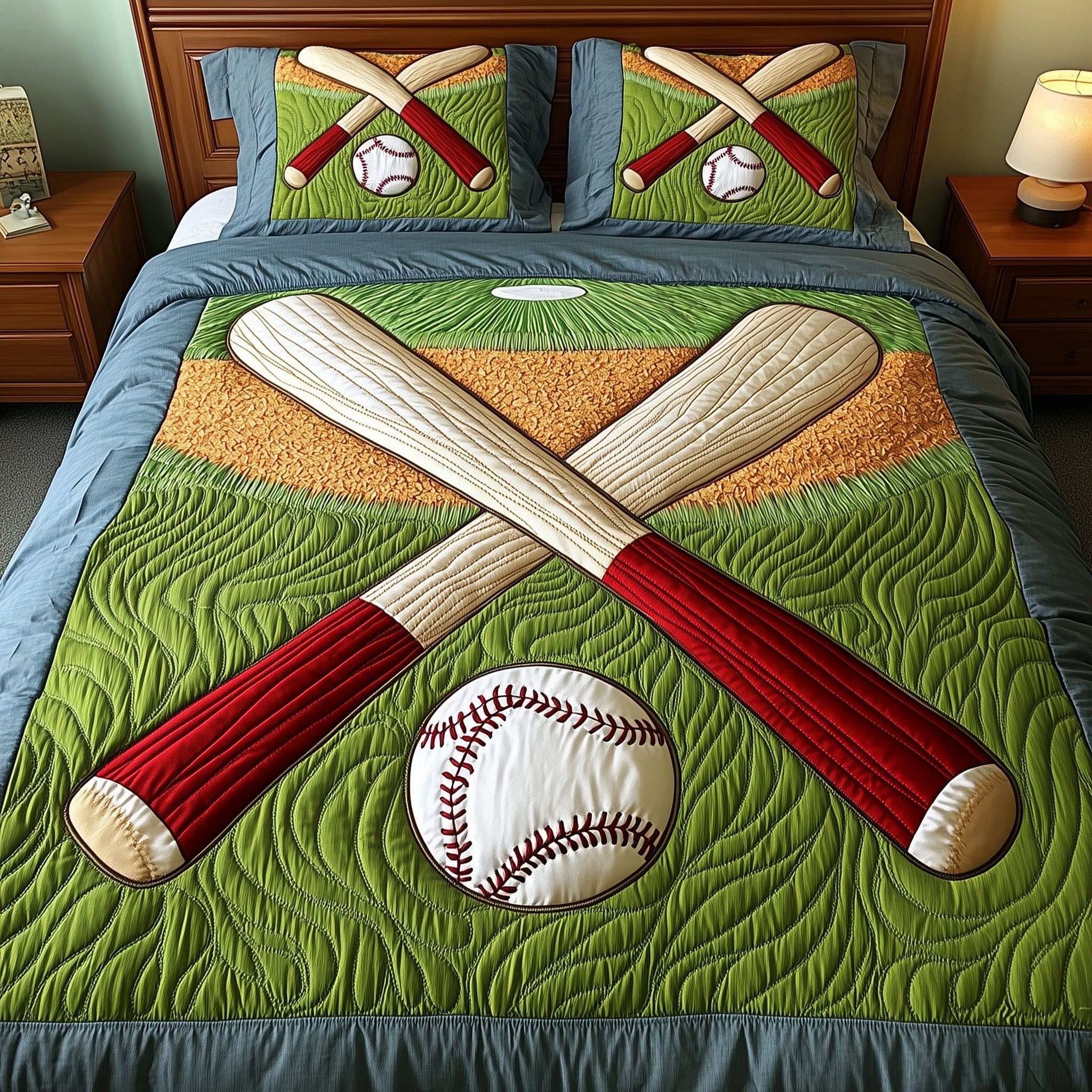 Baseball Quilted Bedding Set Duvet Cover Bedspread Best Baseball Gifts For Christmas
