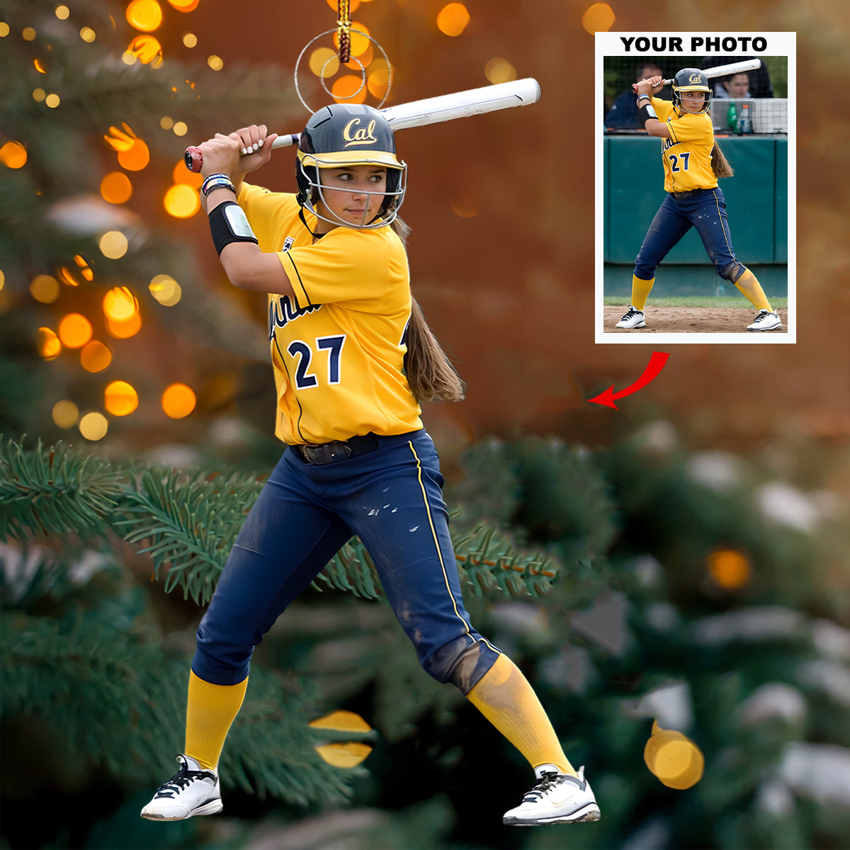 Baseball Star Personalized Photo Mica Ornament Christmas Gift For Baseball Players Bas