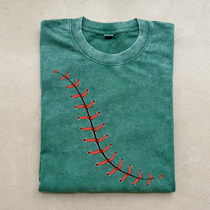 Baseball Stitches Mens Ringer T-Shirt Minimalist Baseball Clothing Sports Lover Gift