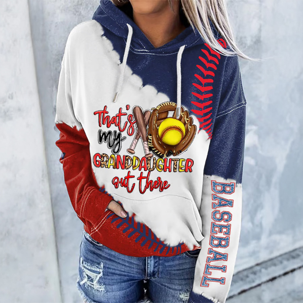 Baseball That's My Granddaughter Out There Hoodie Gifts For Grandma Baseball Lovers