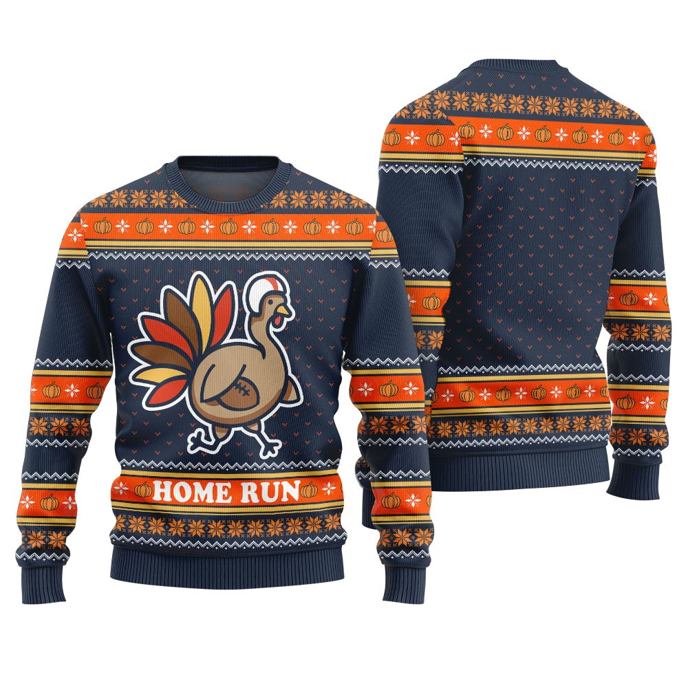 Baseball Turkey Thanksgiving Day Sweater Navy Trending Christmas Merch Gift 2025 Collection