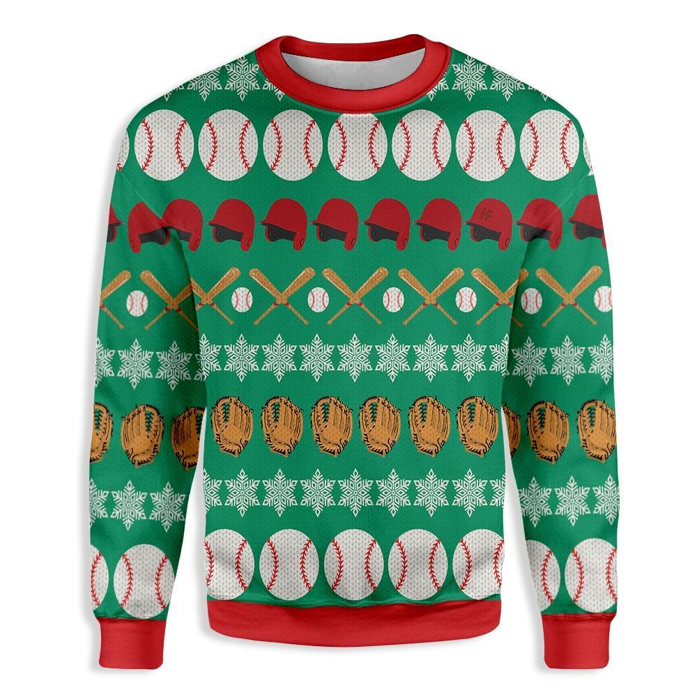 Baseball Ugly Christmas Sweater Holiday Clothing Xmas Gifts For Baseball Fans And Players