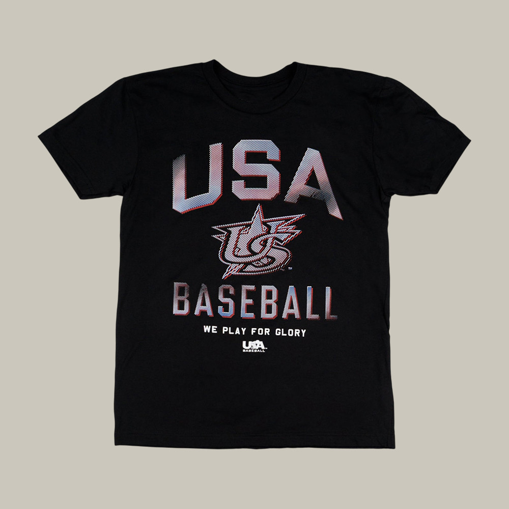 Baseballism x USA Baseball Merch We Play For Glory T-Shirt Game Day Shirt Fan Gift For Friends