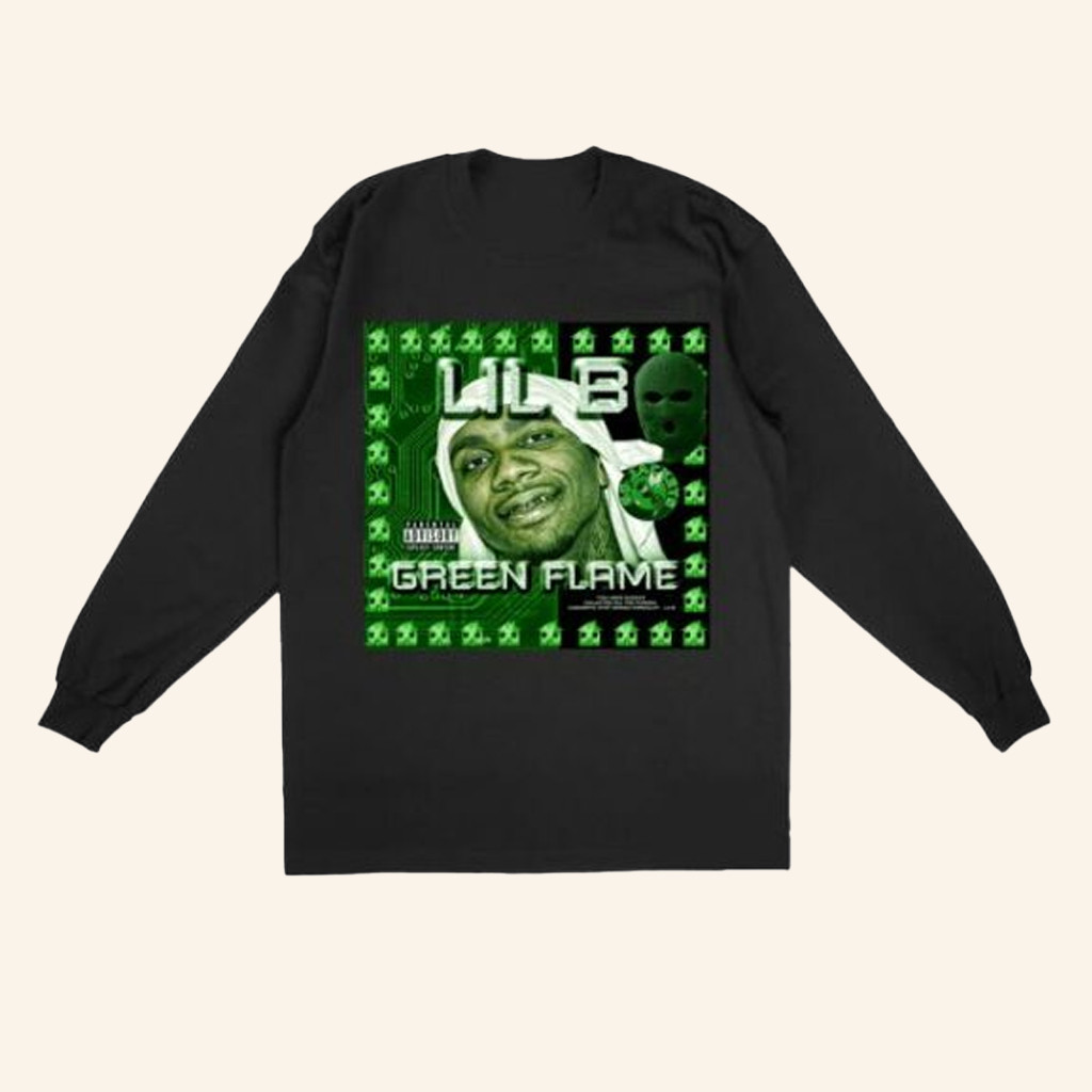 Basedworld Merch Lil B Green Flame Long Sleeve T-Shirt Gifts For Friends Basedworld Merch Lil B Green Flame Long Sleeve T-Shirt Gifts For Friends