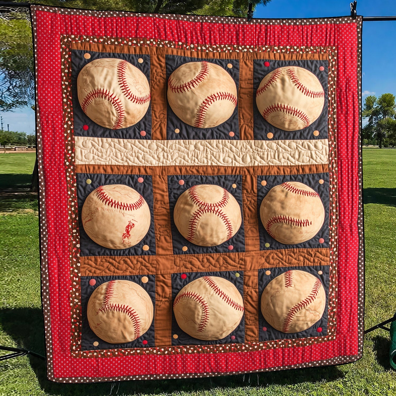 Bases Loaded Quilted Blanket Baseball Christmas Gifts
