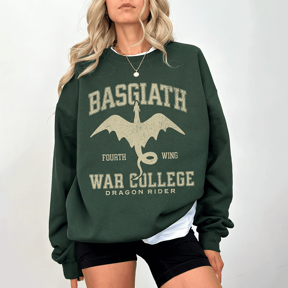 Basgiath War College Sweatshirt Green Fourth Wing Sweatshirt Sweatshirt Gifts For Mom Basgiath War College Sweatshirt Green Fourth Wing Sweatshirt Sweatshirt Gifts For Mom