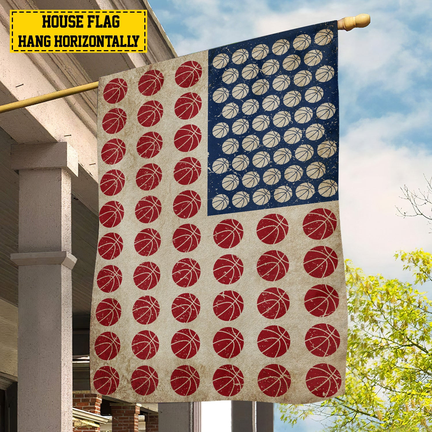 Basketball American Garden Flag Patriotic Basketball Usa Yard Flag Gift For Basketball Lovers