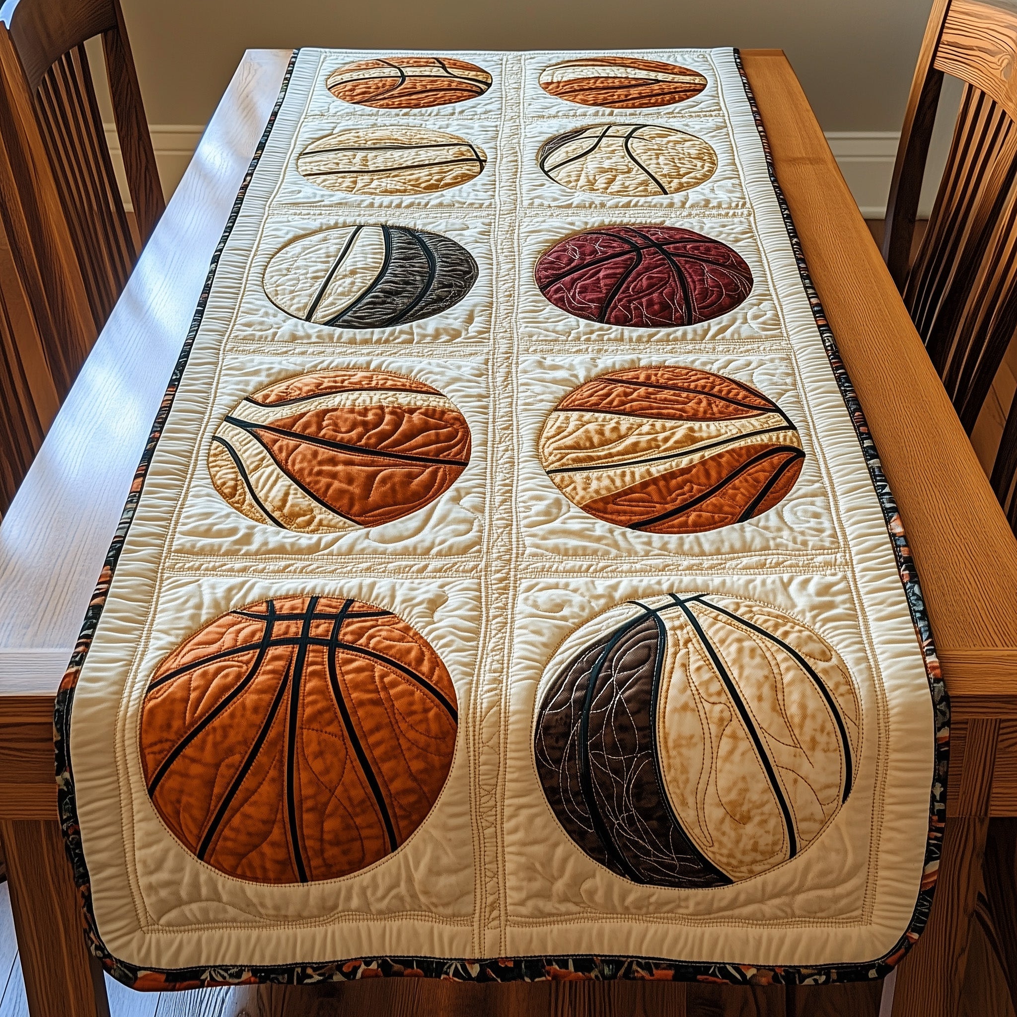 Basketball Dreams Quilted Table Runner Christmas Dining Room Table Runner